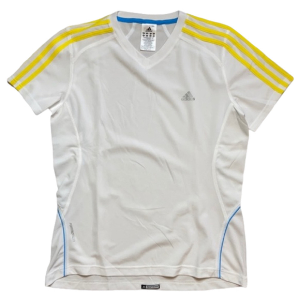 Adidas Girls White RESPONSE Short Sleeve Shirt LG